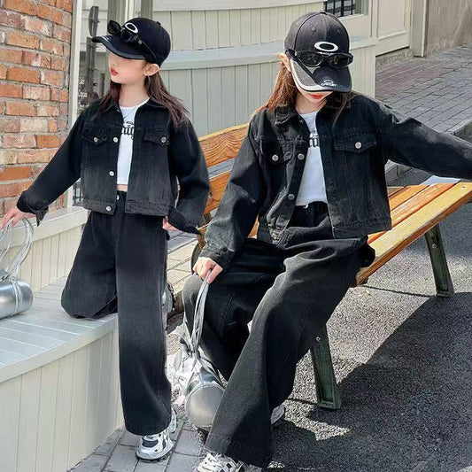 P children's denim suit