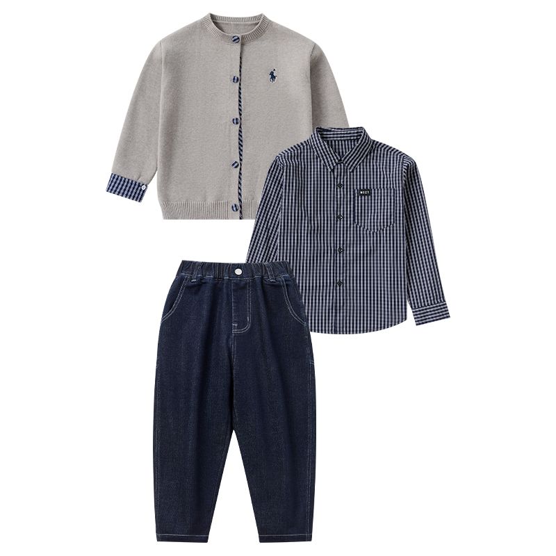 A Boys Autumn Children's Academy Set Three-piece Set (6-12 years old)
