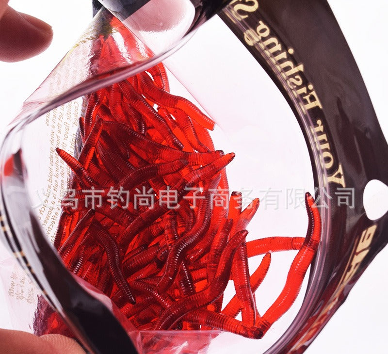 A shrimp fishy smell simulation fake bait red worm luya soft bait