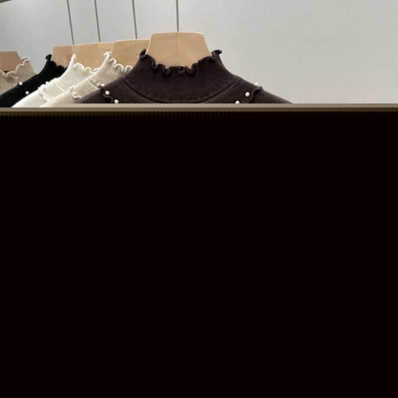 P thick plush sweater women's sweater ear high collar