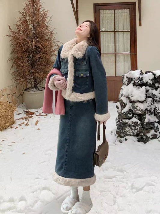 P denim set two-piece set