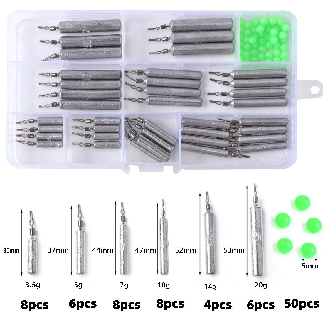 A inverted fishing lead pendant primary color set