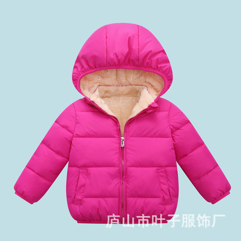 A children's down cotton-padded clothes, winter clothes, down boys and girls, small and medium-sized children's clothing, thick hat-off jacket, children's cotton-padded jacket