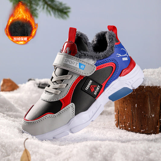 A boys cotton shoes sports shoes new velvet cotton shoes medium