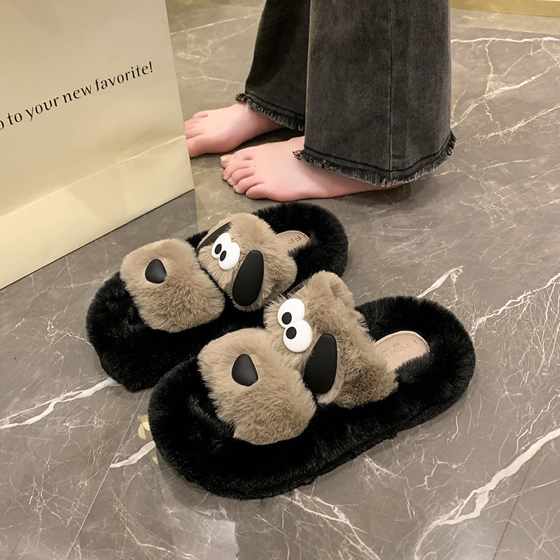 A cartoon plush slipper