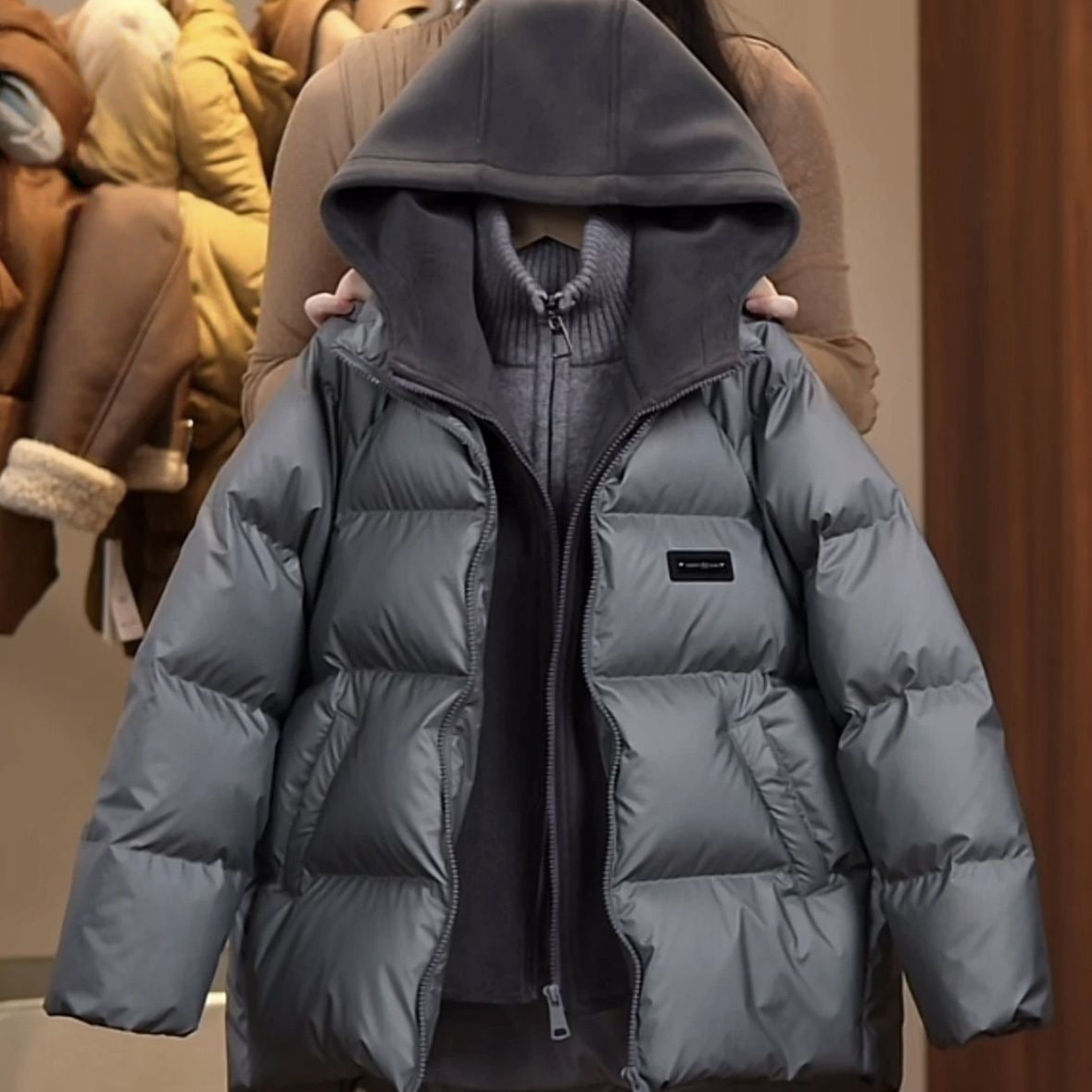 A children's clothing autumn and winter new cotton jacket down cotton thickened warm casual bread jacket hooded jacket