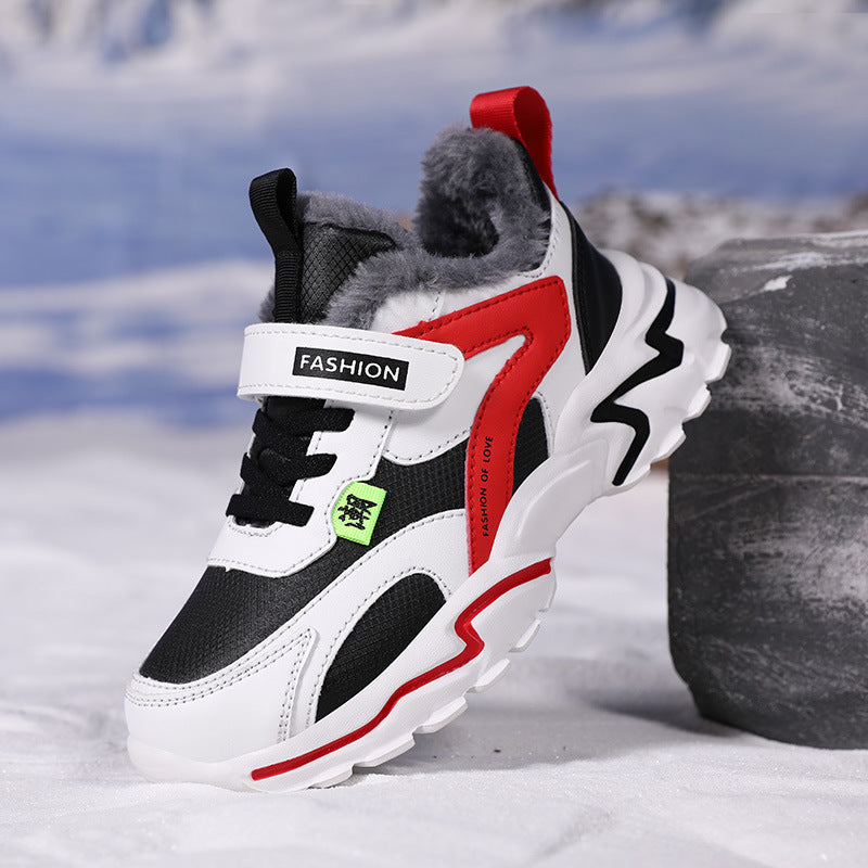 A boys cotton shoes sports shoes new velvet cotton shoes medium