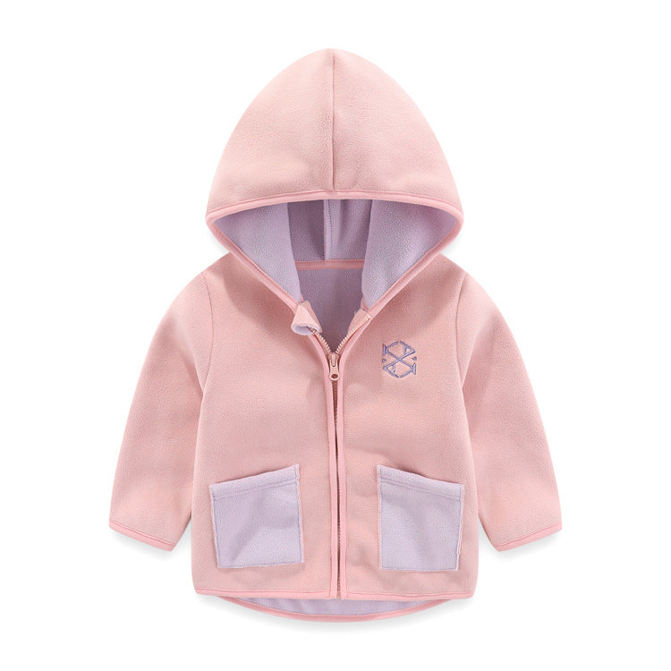 A children's warm fleece jacket for winter