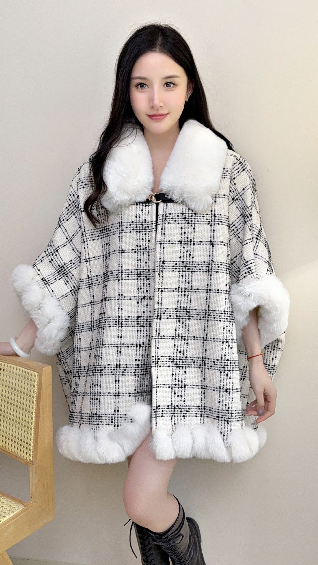 A faux fur jacket