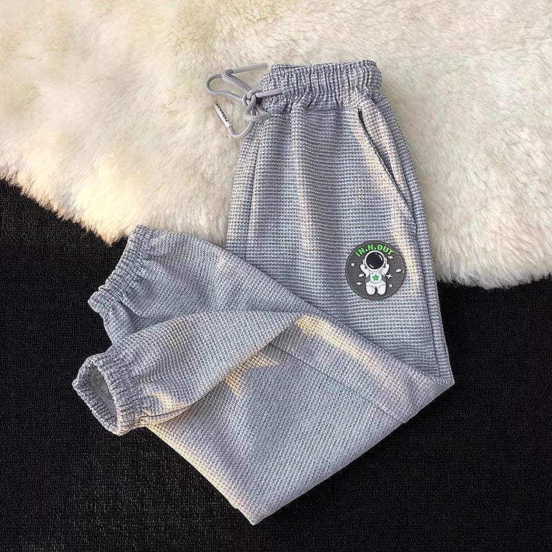 B2-m15 Boys Pants Spring and Summer cotton Thin Waffle Casual Children's Sweatpants - Mixbatch