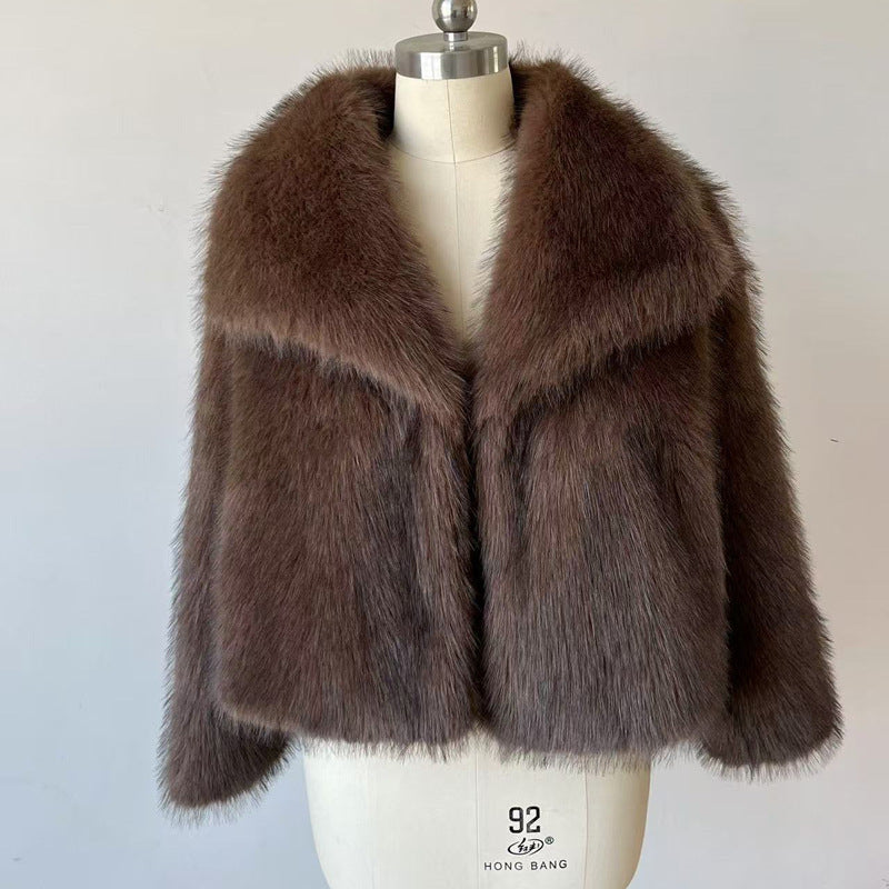 A faux fur coat