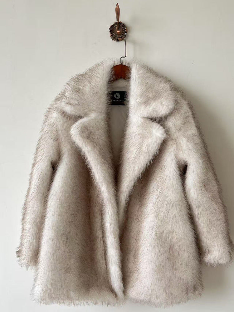 A faux fur coat