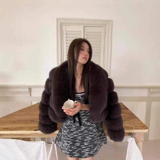 A faux fur coat