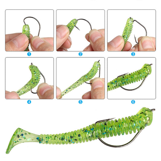 A Luya Wide-bellied Crank Hook with Hole Barbed Fishing Hook