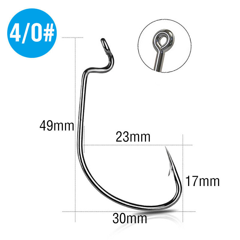 A Luya Wide-bellied Crank Hook with Hole Barbed Fishing Hook