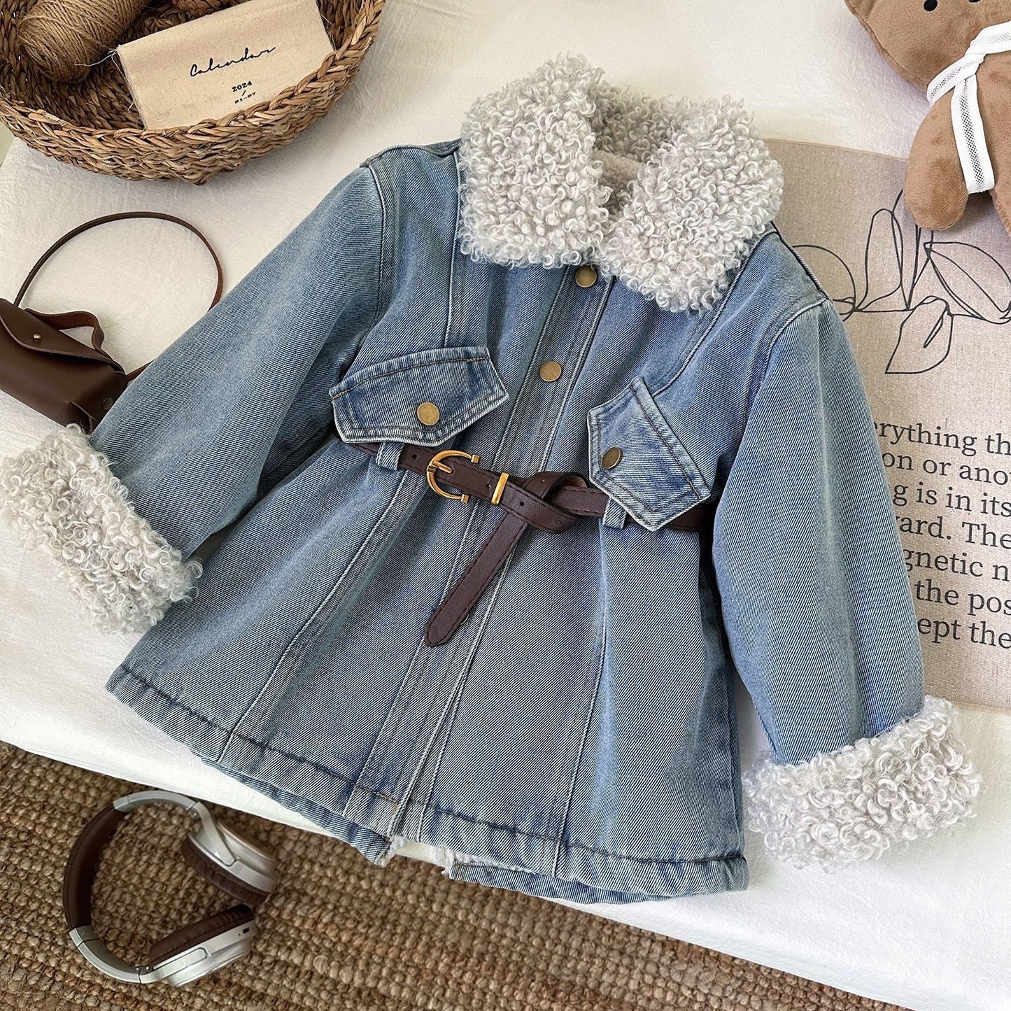 A girl's denim dress