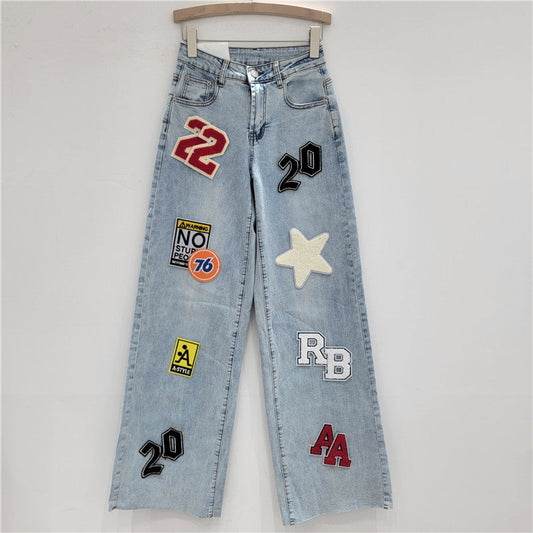 A decorative jeans trousers