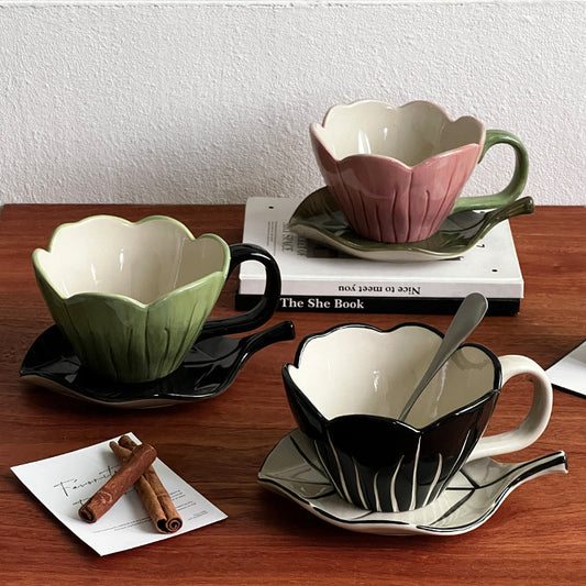 A flower ceramic cup