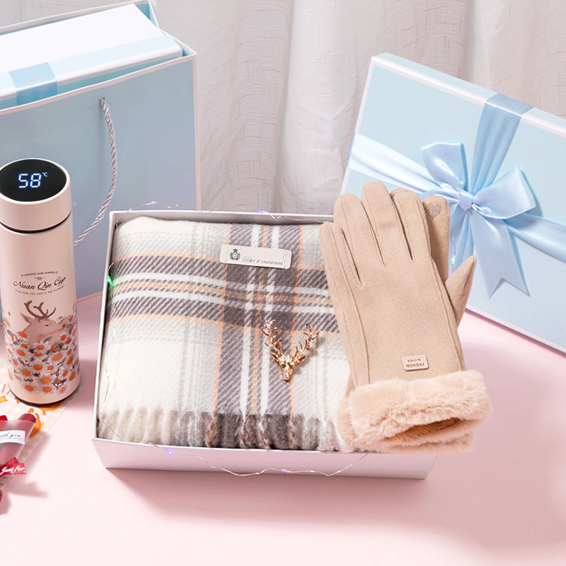 A scarf gloves gift box gift
