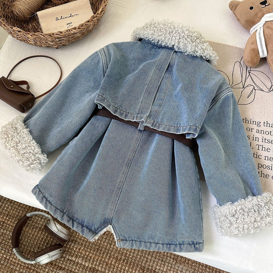 A girl's denim dress