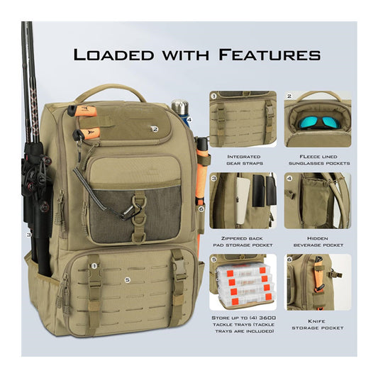 A outdoor backpack fishing gear storage bag