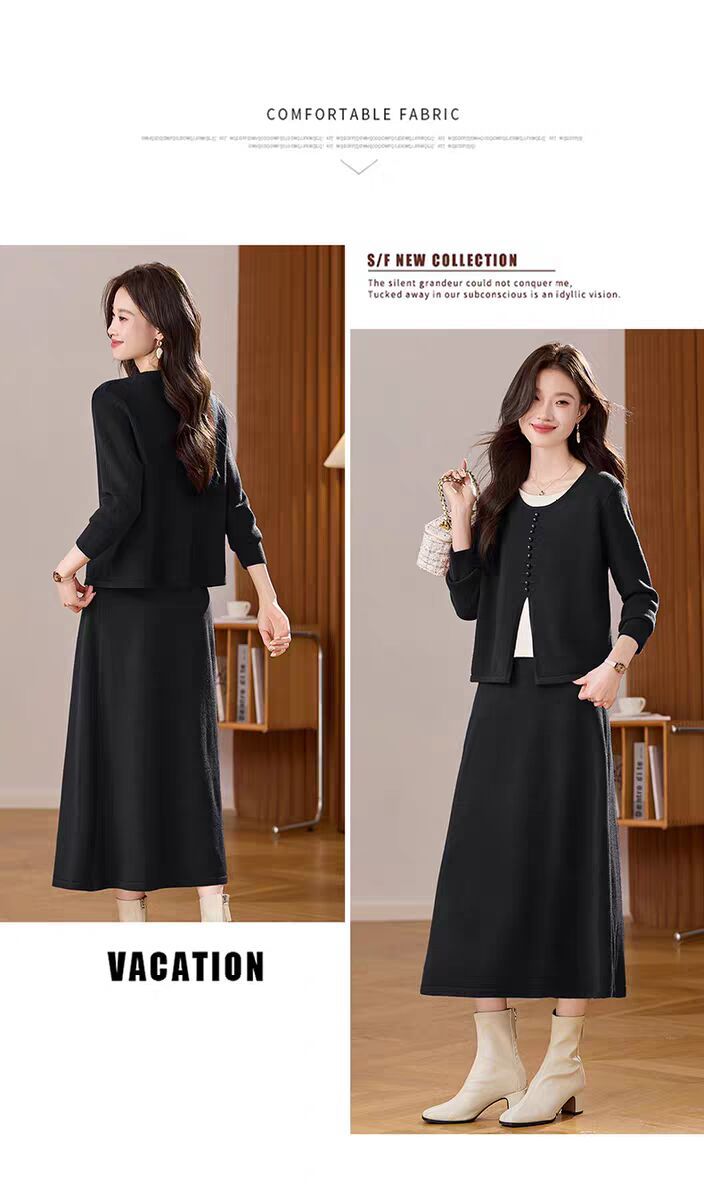 Knitted Top and Skirt Set