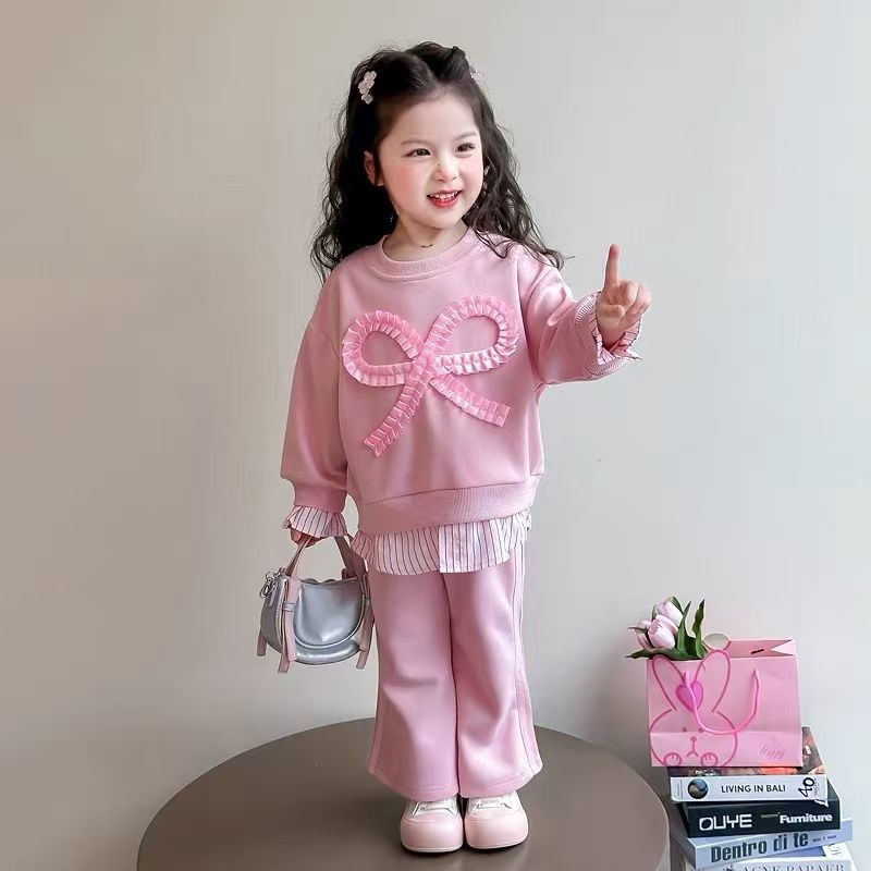 P new children's spring and autumn clothing Korean version of foreign style fashionable baby spring leisure two-piece set