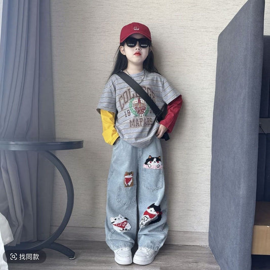 P Children's Long Sleeve Jeans Set