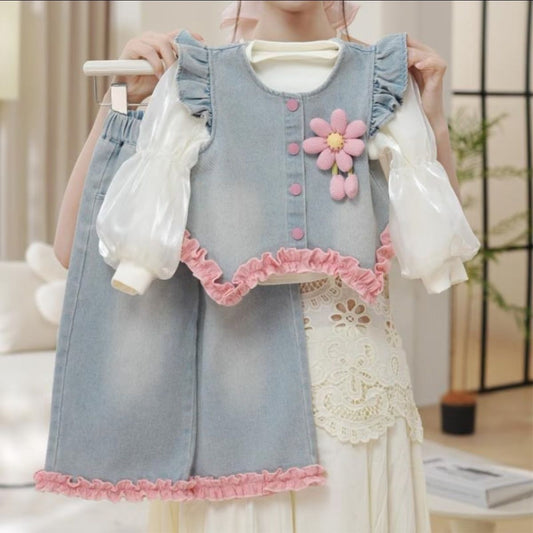 P children's denim suit