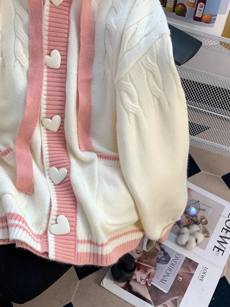 P autumn new wear loose wear age-reducing knitted cardigan