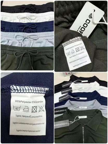 B2-m12 Summer sports suit Big size men's polo shirts a set of 2 pieces - Mixbatch