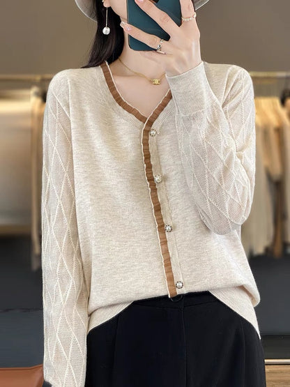 V Collared Lace Blouse