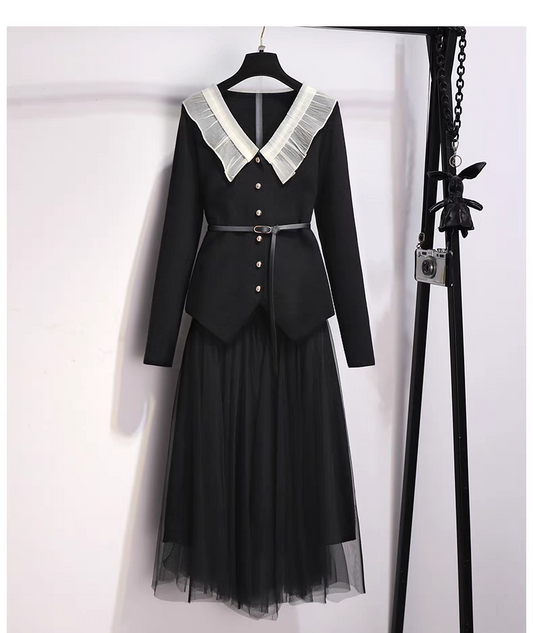 P knitted dress two-piece set