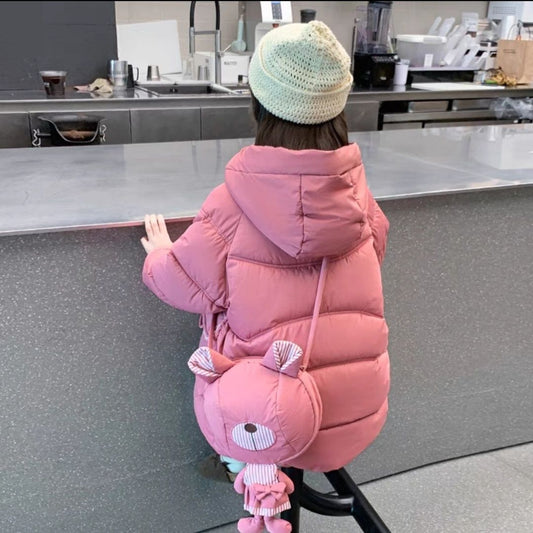 A girls winter thickened winter down cotton clothes foreign style new children's cotton clothes