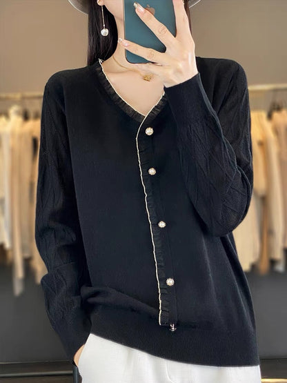 V Collared Lace Blouse