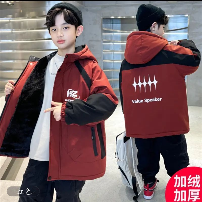 P new medium and large children's thickened trench coat jacket cotton clothes children's winter clothes