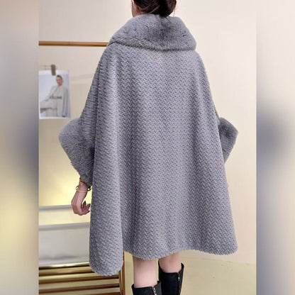 Fur Collar Shawl Coat