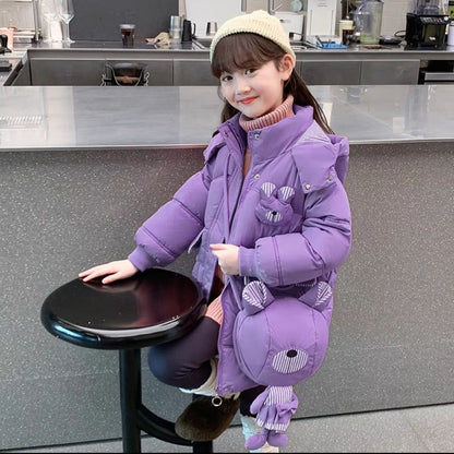 A girls winter thickened winter down cotton clothes foreign style new children's cotton clothes
