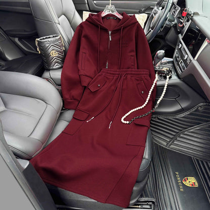 P sweater skirt two-piece set