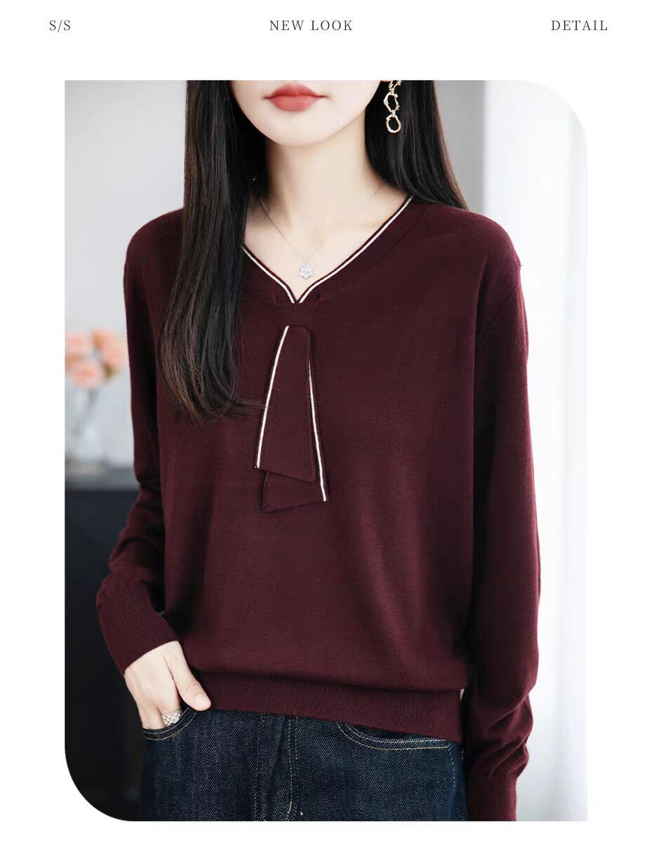 V Collar Knitted Top