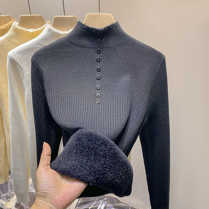 P Semi-turtleneck Knitted Top