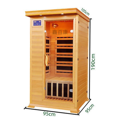 A Solid wood single and double household mobile steam room