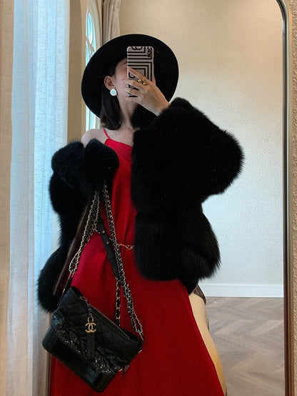 A faux fur jacket