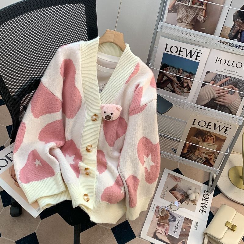 A knit sweater jacket