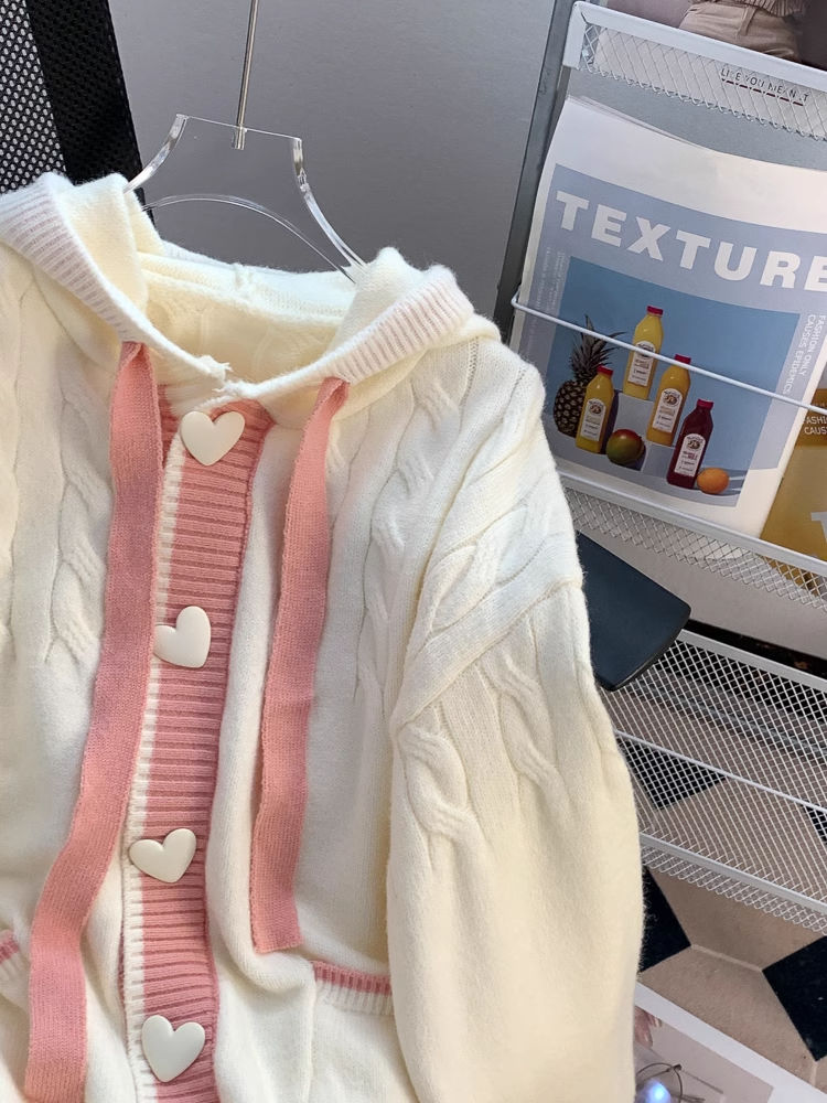 P autumn new wear loose wear age-reducing knitted cardigan