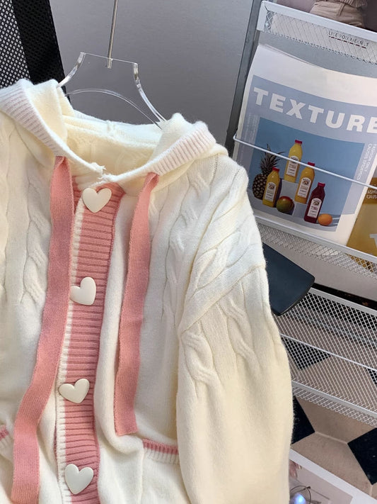 P autumn new wear loose wear age-reducing knitted cardigan