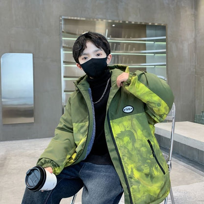 P 4 Fleece Thickened Jacket Medium and Older Boys Pie Overcome Winter