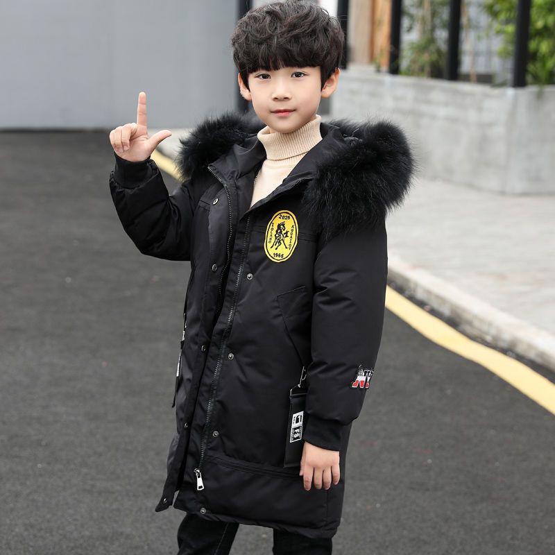 A children medium and older children thickened jacket winter boy Korean version of foreign style tide brand