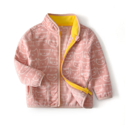 A children's warm fleece jacket for winter