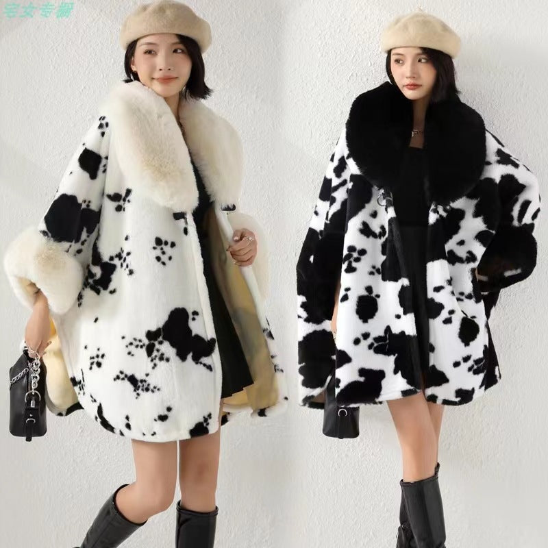 Fur Collar Cape Shawl
